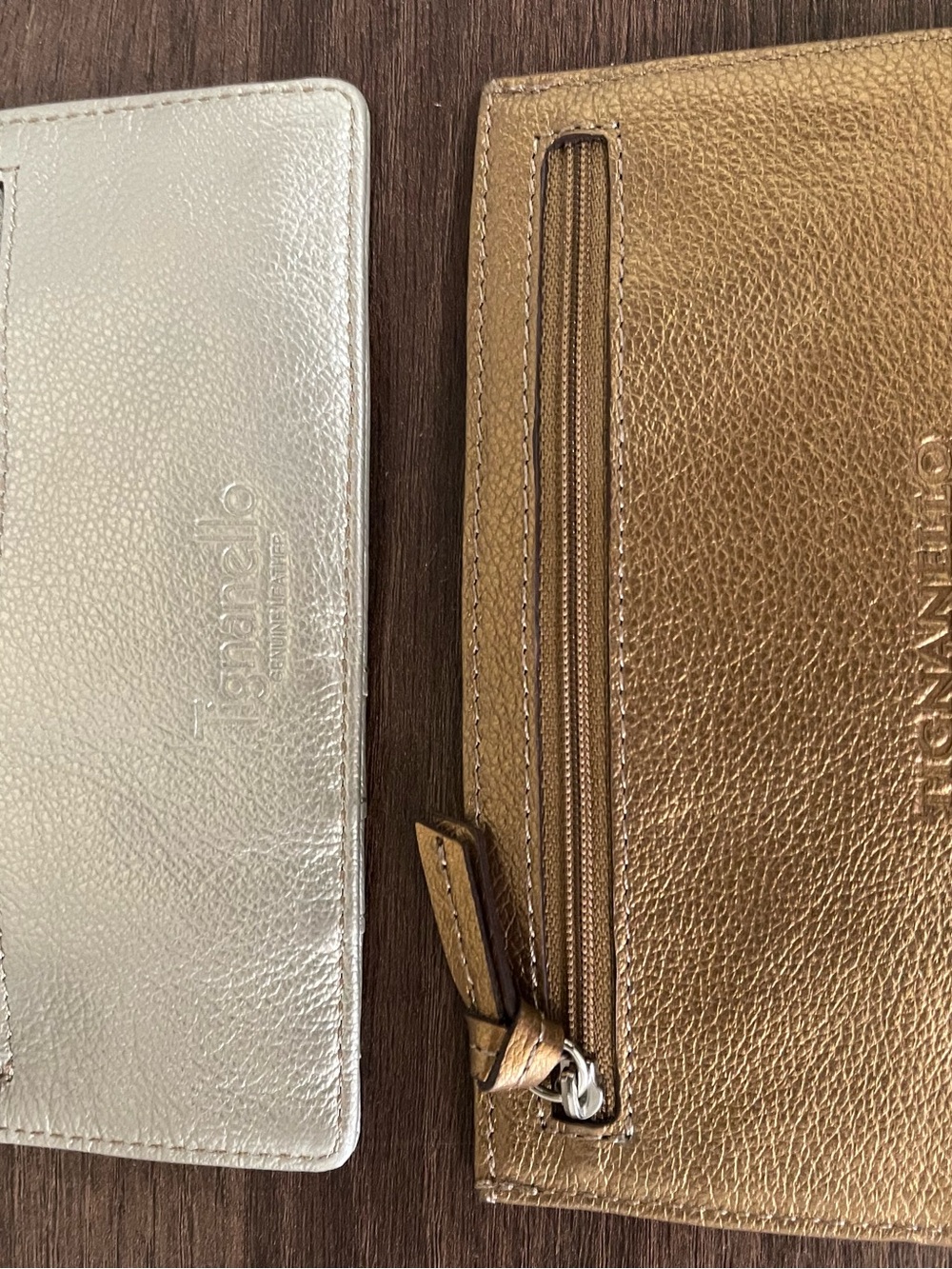 Tignanello Metallic Card Wallets in Gold and Silver Tones - Picture 2 of 8